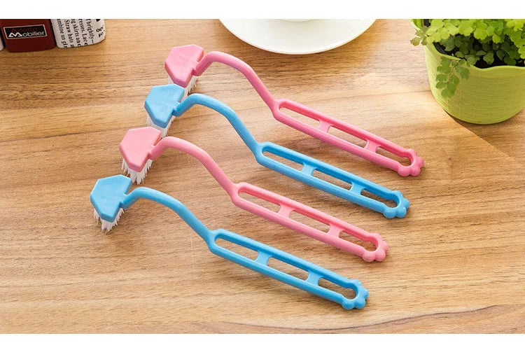 1pcs Portable Curved Bathroom Cleaning Brush Cleaning Accessories Bathroom Brush Angle Handle Curved Brush Toilet Brush