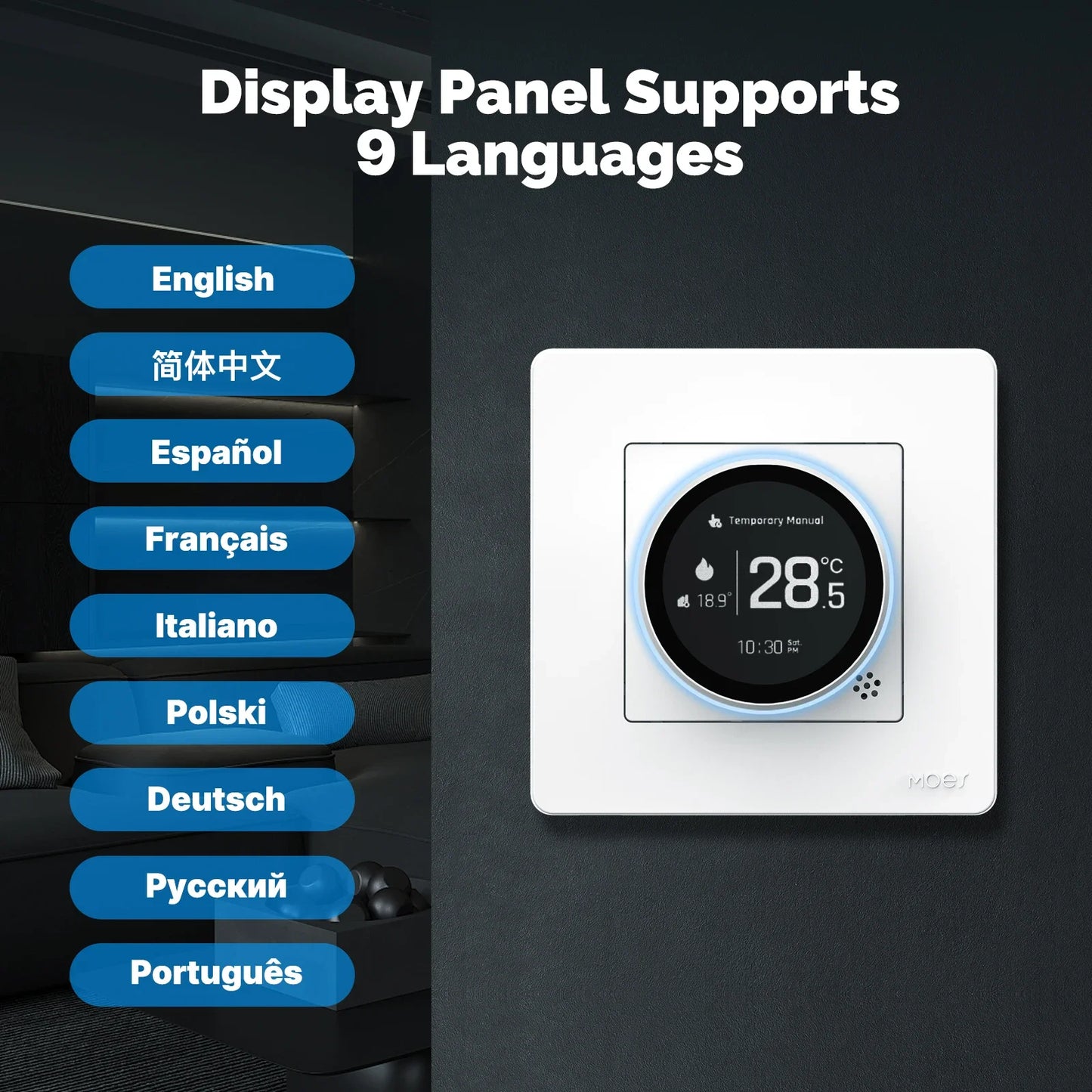 MOES Tuya ZigBee Smart Knob Thermostat Star Ring Series Temperature Controller Water Boiler Electric Heating With Alexa Google