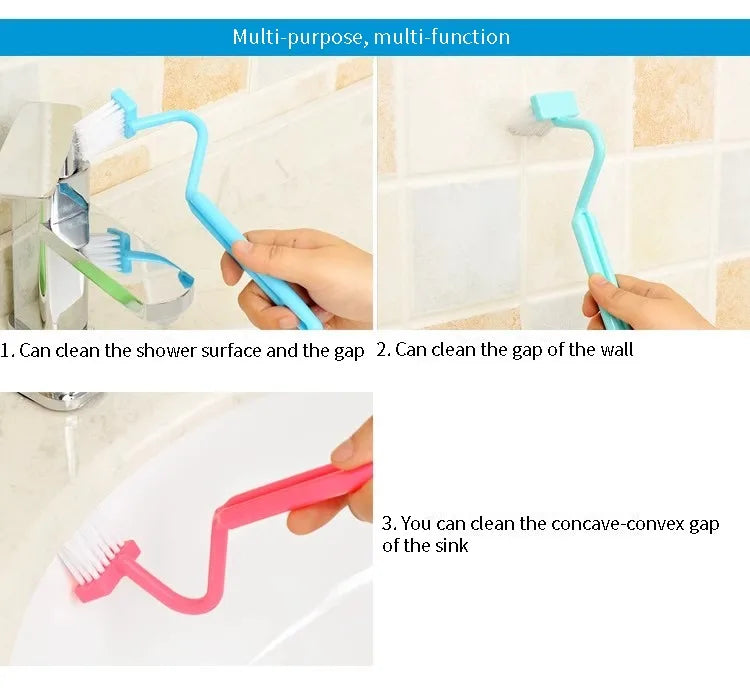 2024 New Toilet Cleaning Brush S Shape Portable Wc Scrubber Curved Side Bending Handle Corner