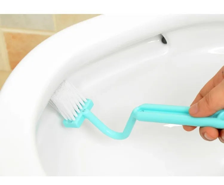 2024 New Toilet Cleaning Brush S Shape Portable Wc Scrubber Curved Side Bending Handle Corner