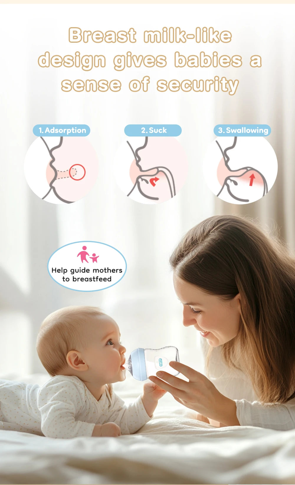 150/240/330ML Baby PP Bottle Newborn Baby Bottle with Handle Milk BottleFeeding Baby Bottles Newborn Feeding Supplies
