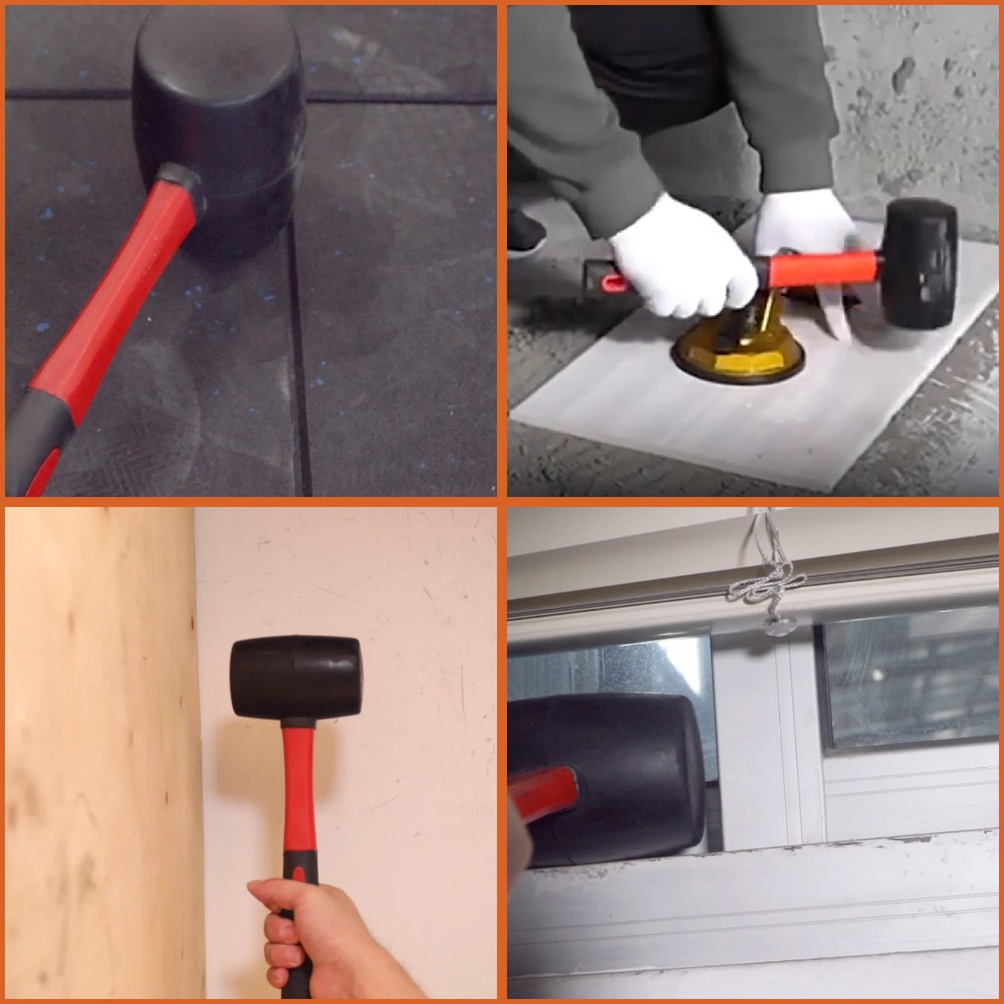 Hi-Spec 1PC Heavy Duty Mallet Rubber Hammer Double Faced Household Mini Hammer Multifunctional Mallet Hand Tool 8/12/16/24 Oz