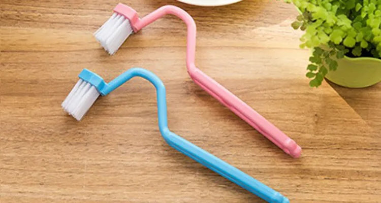 1pcs Portable Curved Bathroom Cleaning Brush Cleaning Accessories Bathroom Brush Angle Handle Curved Brush Toilet Brush
