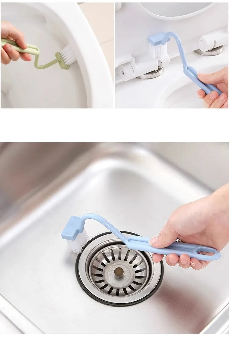 2024 New Toilet Cleaning Brush S Shape Portable Wc Scrubber Curved Side Bending Handle Corner