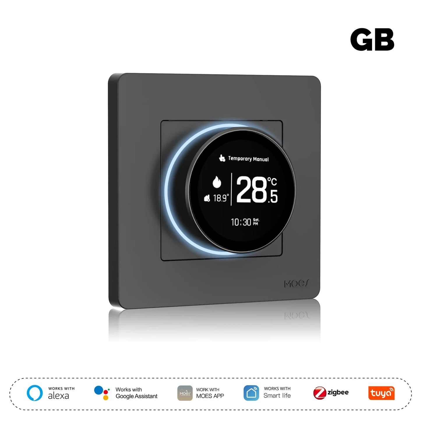 MOES Tuya ZigBee Smart Knob Thermostat Star Ring Series Temperature Controller Water Boiler Electric Heating With Alexa Google