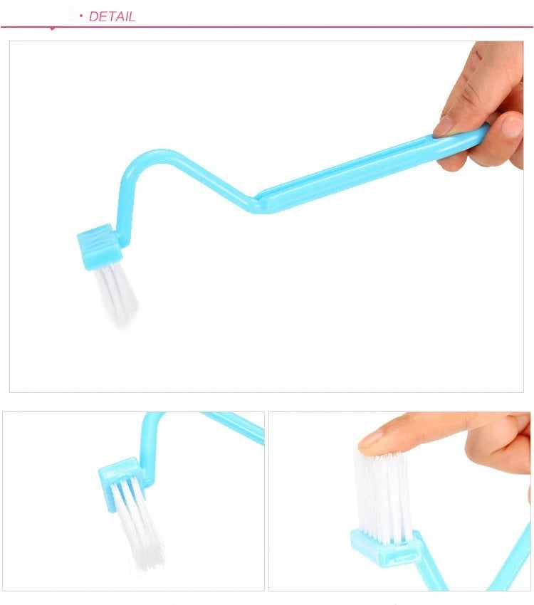 2024 New Toilet Cleaning Brush S Shape Portable Wc Scrubber Curved Side Bending Handle Corner