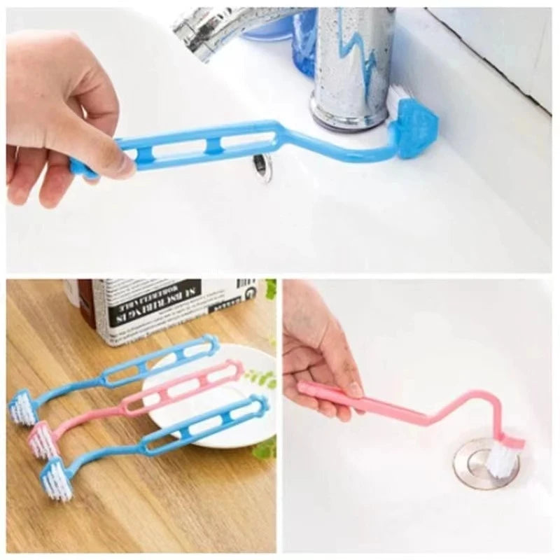 1pcs Portable Curved Bathroom Cleaning Brush Cleaning Accessories Bathroom Brush Angle Handle Curved Brush Toilet Brush