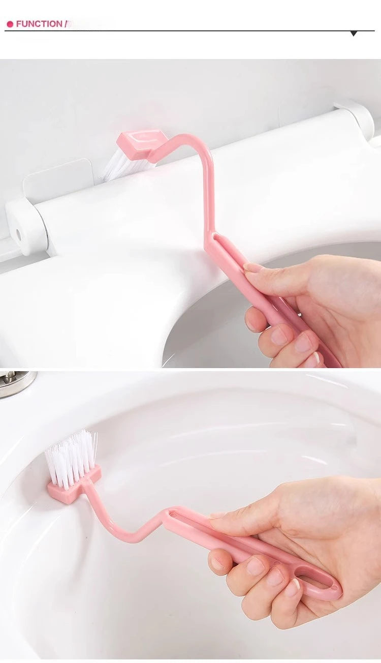 2024 New Toilet Cleaning Brush S Shape Portable Wc Scrubber Curved Side Bending Handle Corner