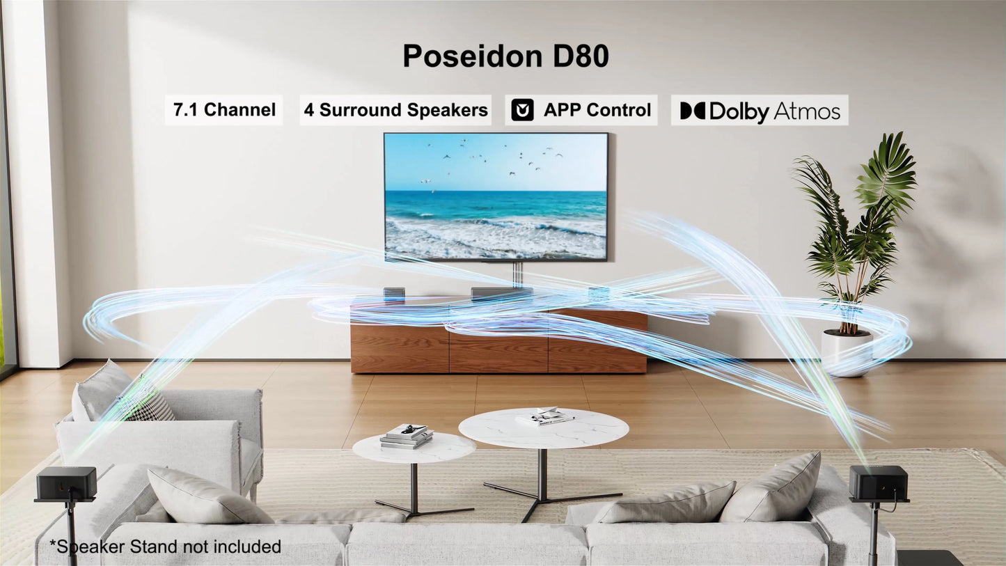 ULTIMEA 460W 7.1ch Soundbar with Dolby Atmos&APP Control, Home Theater Surround Bluetooth Speakers with Wireless Subwoofer
