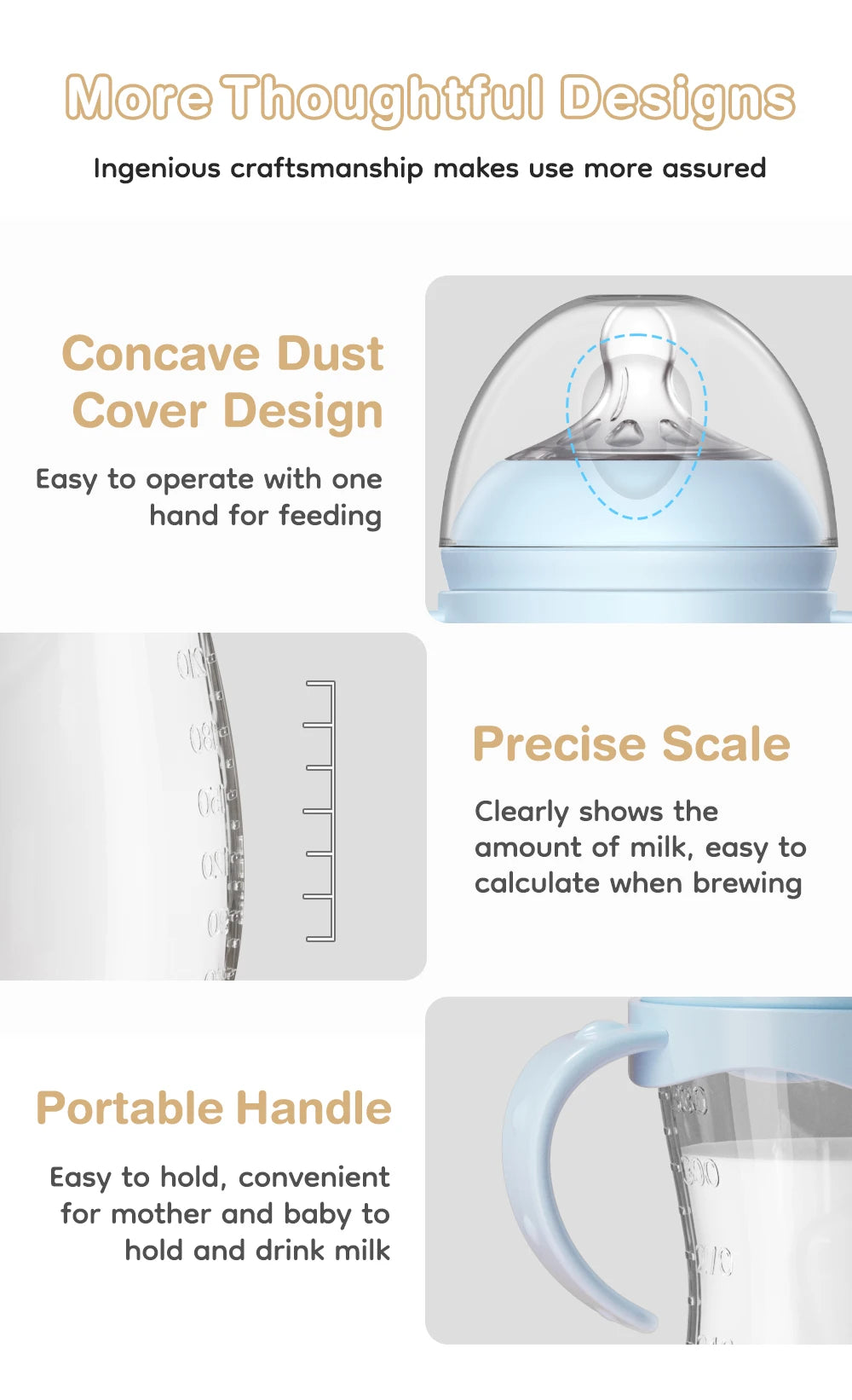 150/240/330ML Baby PP Bottle Newborn Baby Bottle with Handle Milk BottleFeeding Baby Bottles Newborn Feeding Supplies
