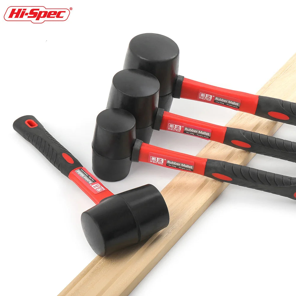 Hi-Spec 1PC Heavy Duty Mallet Rubber Hammer Double Faced Household Mini Hammer Multifunctional Mallet Hand Tool 8/12/16/24 Oz