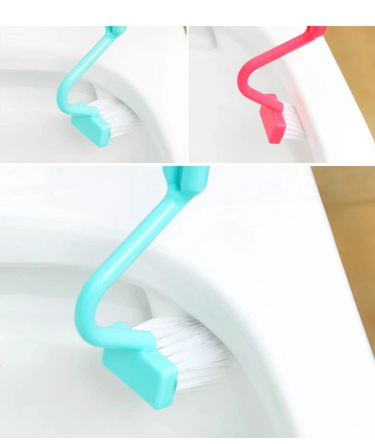 2024 New Toilet Cleaning Brush S Shape Portable Wc Scrubber Curved Side Bending Handle Corner
