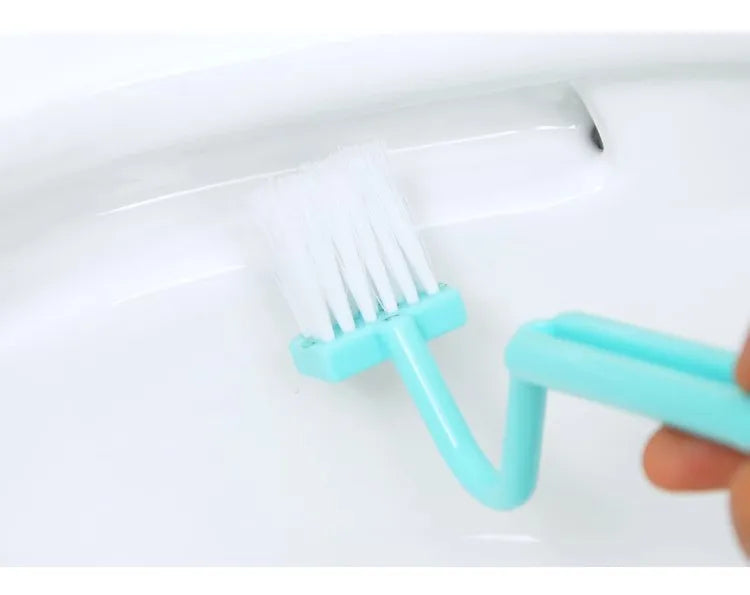 2024 New Toilet Cleaning Brush S Shape Portable Wc Scrubber Curved Side Bending Handle Corner