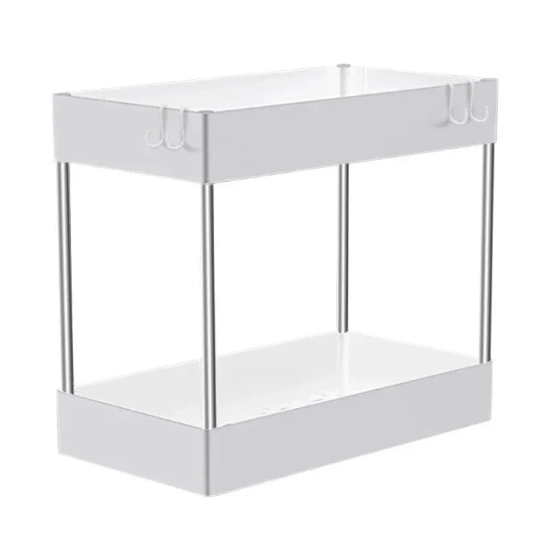1/2 Pcs Under Sink Storage Organizer 2 Tier Drawer Multipurpose Rack Cabinet Under Sink Storage Rack Bathroom Kitchen Organizer