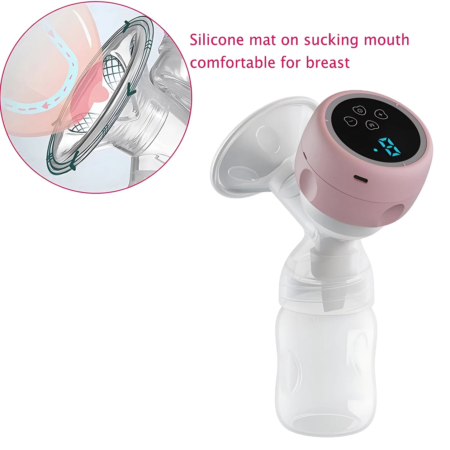 Automatic High Suction Electric Breast Pump Rechargeable Silent Painless Portable Breast Milk Expression for Postpartum Women