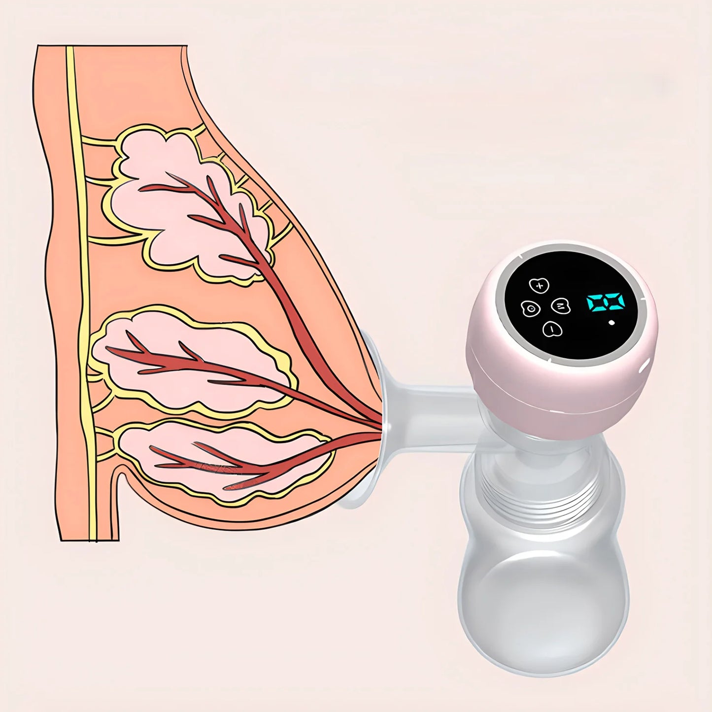 Automatic High Suction Electric Breast Pump Rechargeable Silent Painless Portable Breast Milk Expression for Postpartum Women