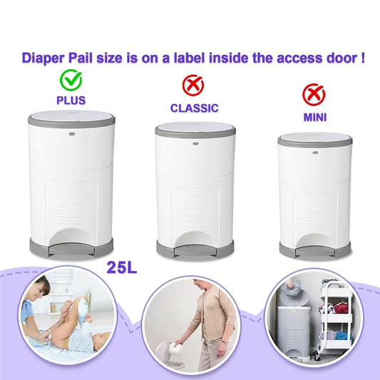 A88E-Diaper Pail Refill Bags For Dekor Plus Diaper Pail Refills 4 Pack Extra 12% Length,Holds Up To 2668 Diapers,30% Thicknes